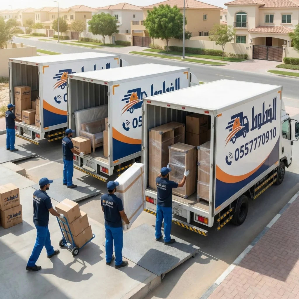 loading branded moving trucks residential