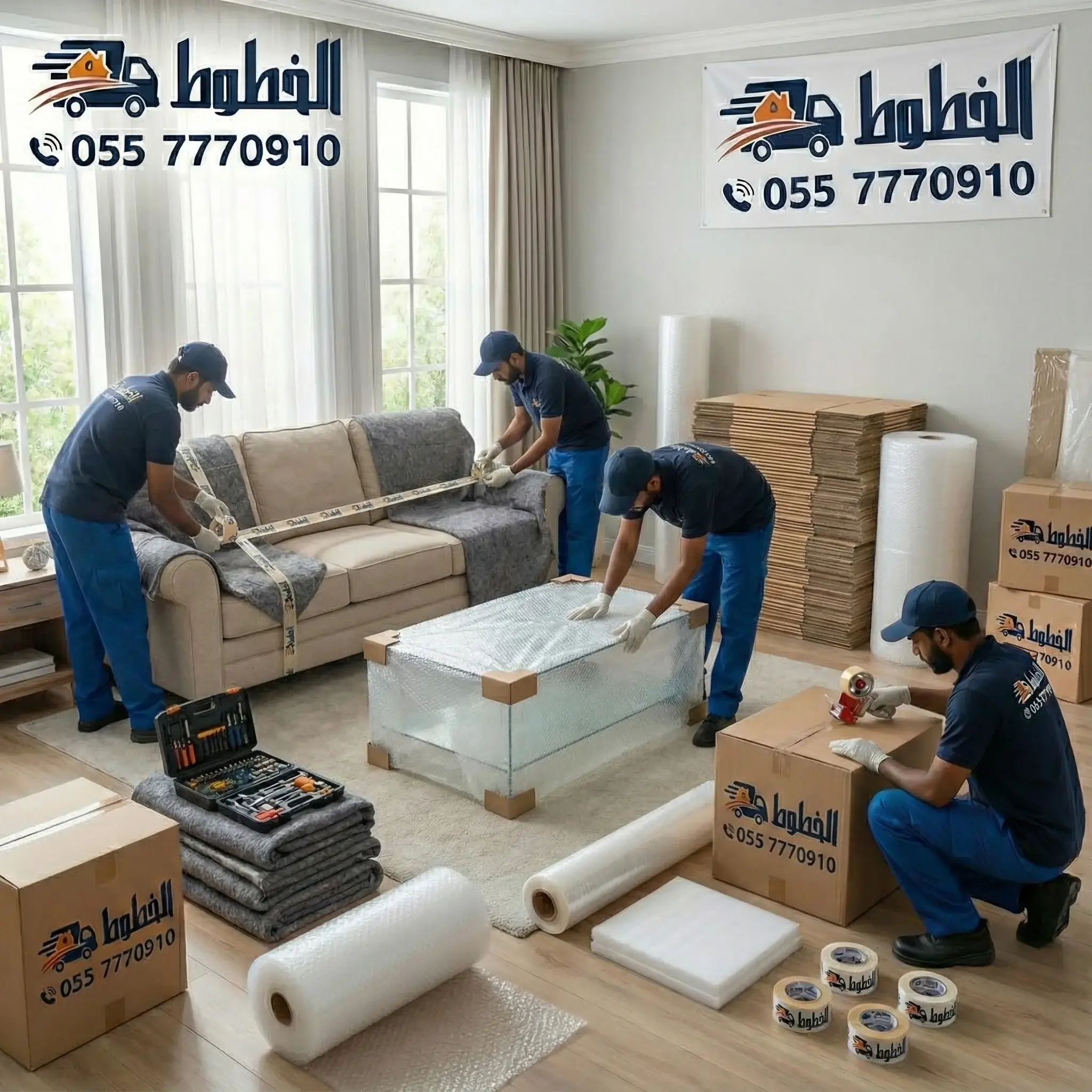 living room sofa wrapping packing